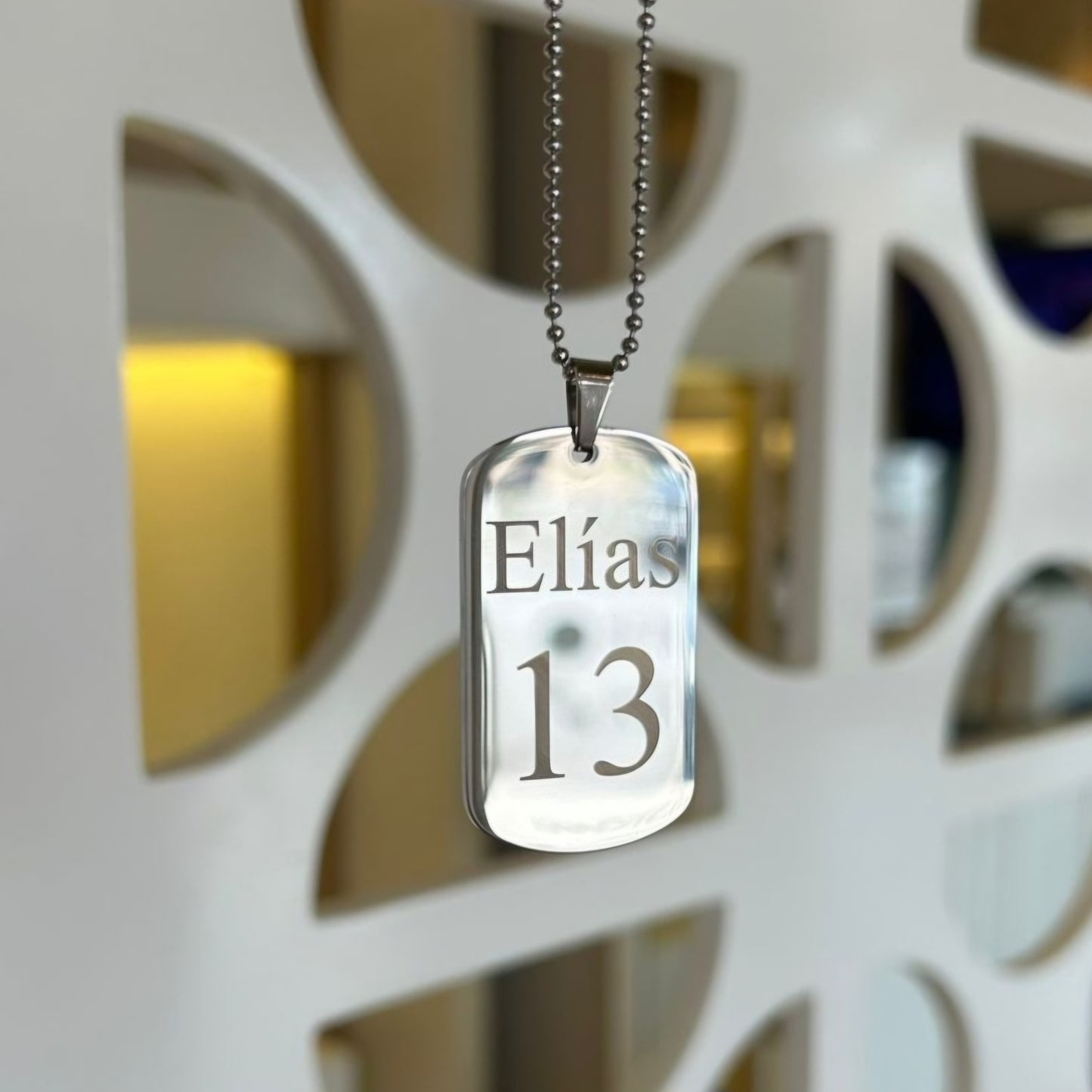 Engravable silver id tag