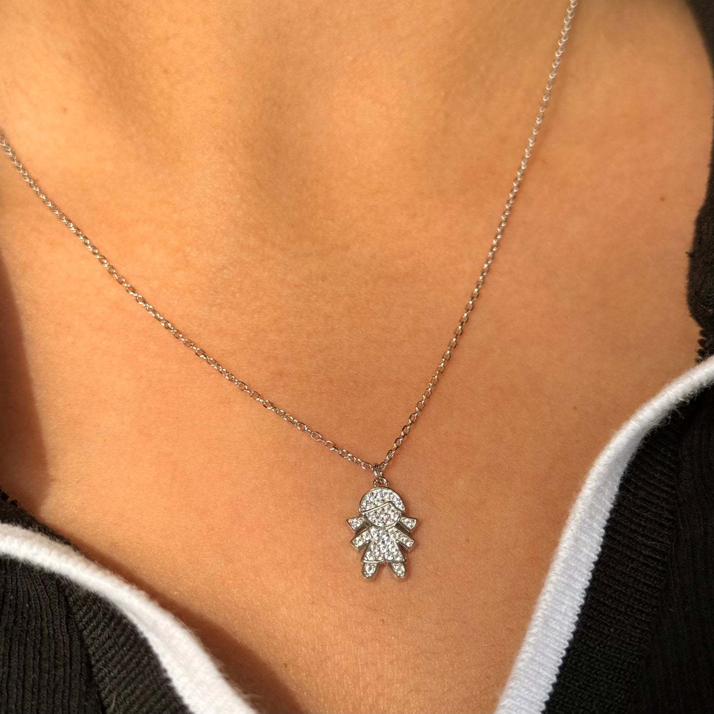 Little Girl Spark Silver Necklace