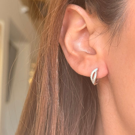 Mini Silver Eternity Hoops