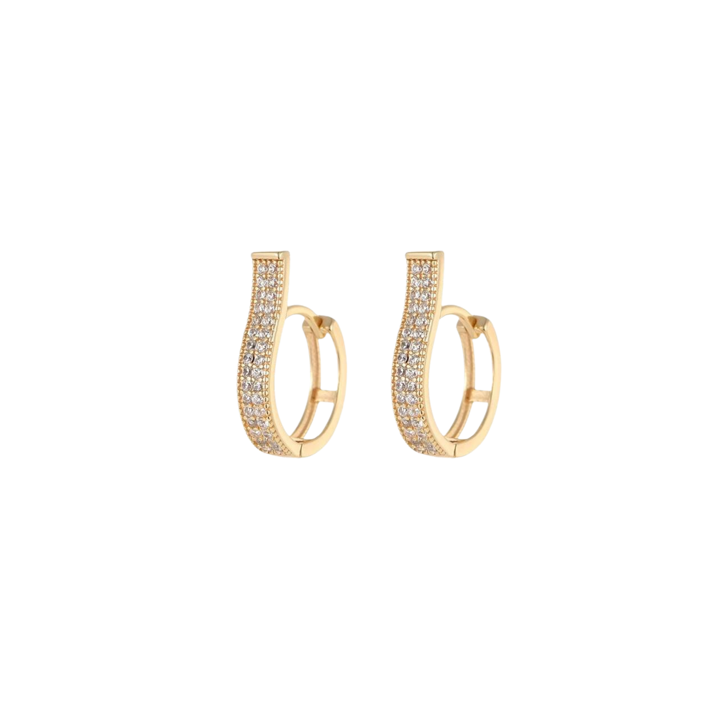Spark Drop Golden Hoops