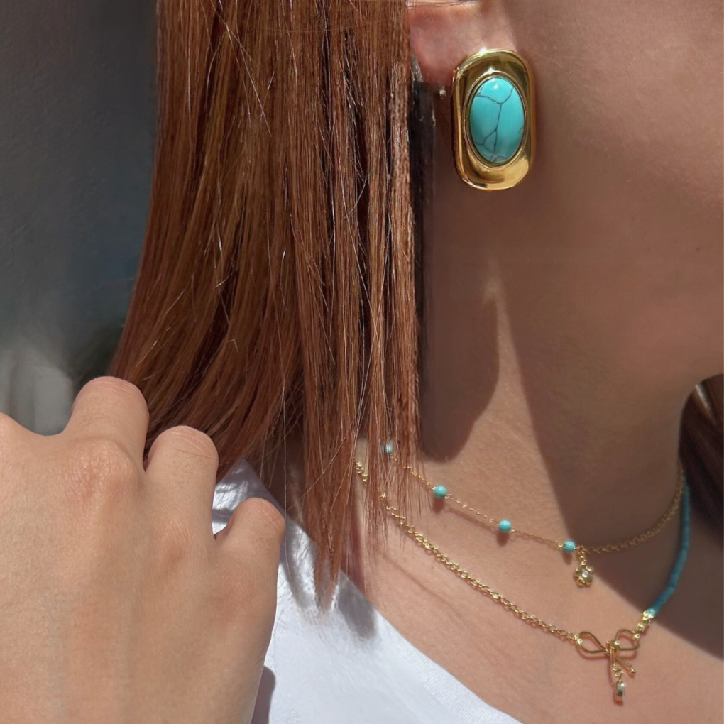 Turquoise Rectangular Earrings