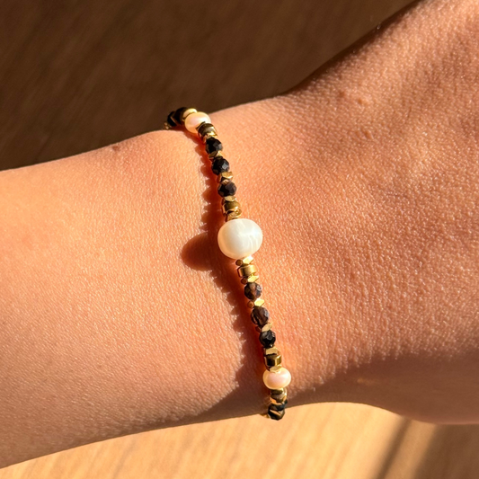 Black And Pearl Bracelet