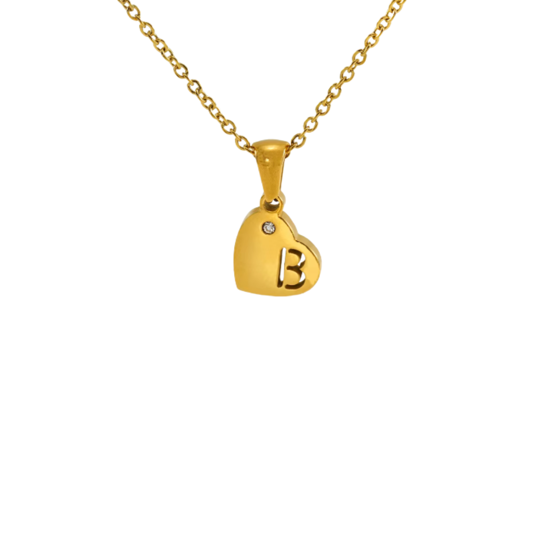 Initial heart golden necklace