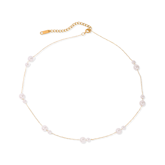 Golden Necklace Pearl