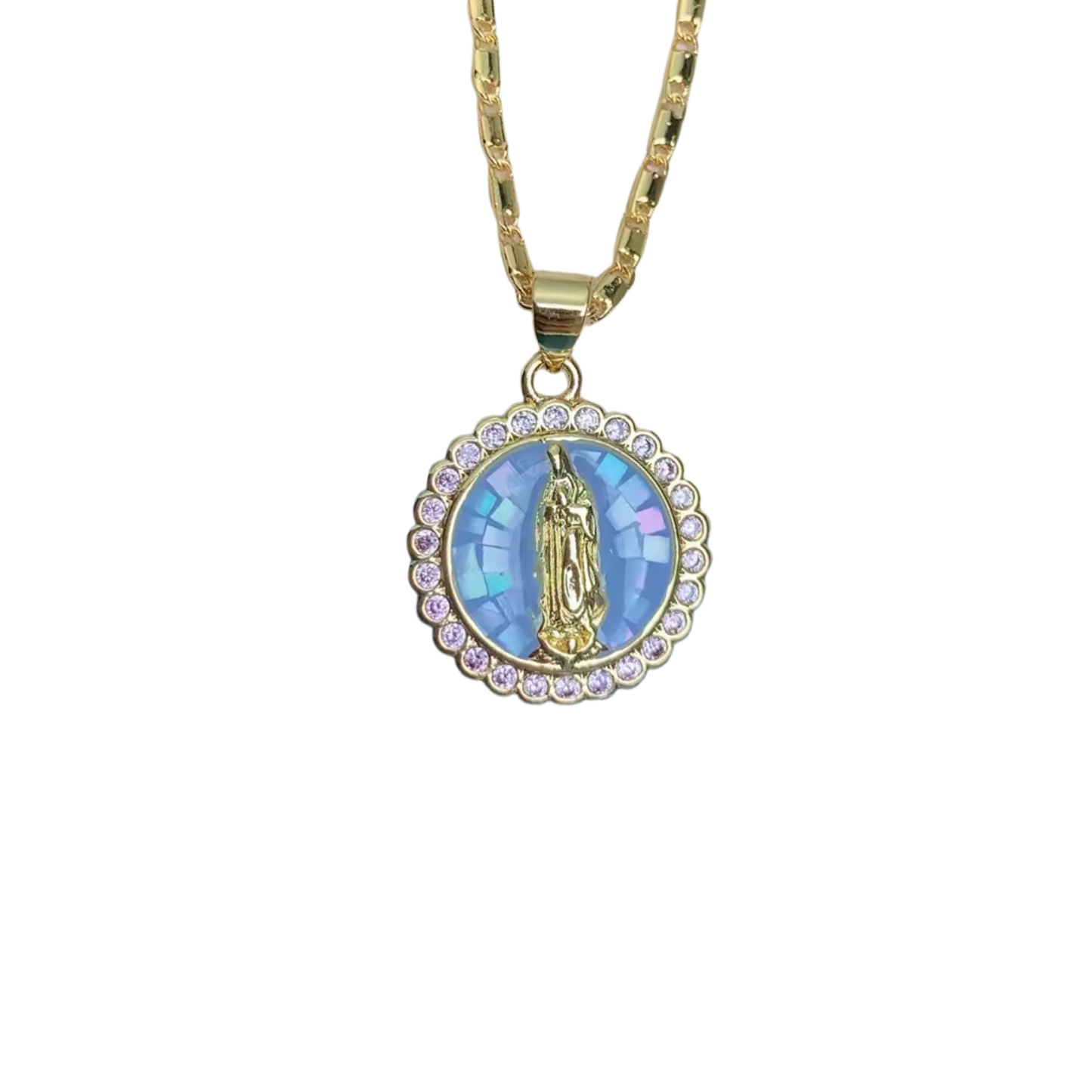 Spark Circle Virgin Blue Necklace