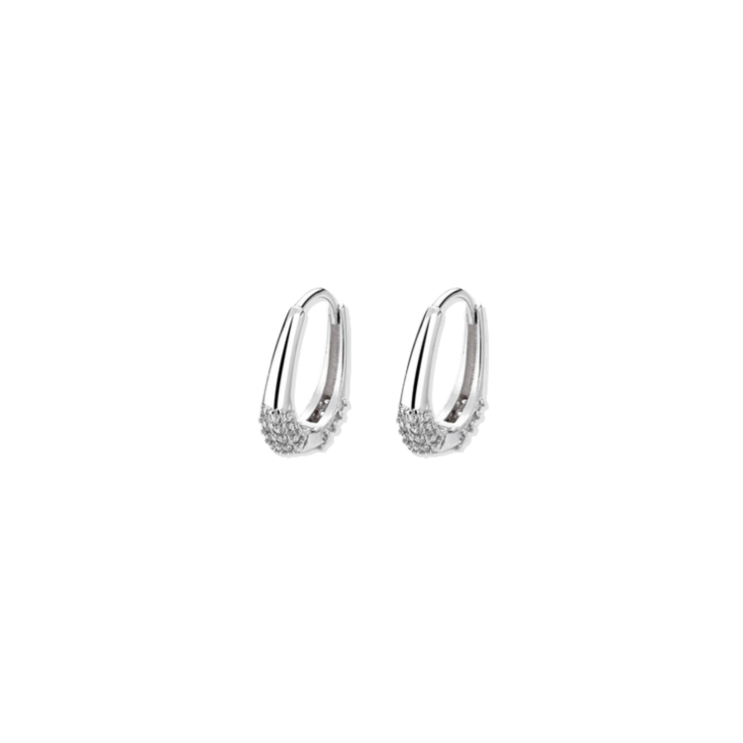 Silver Sparkling Hoops