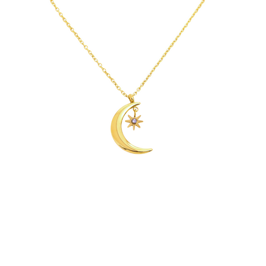 Golden Eclipse White Necklace