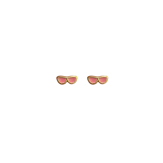 Lentes esmaltados rosa 10k