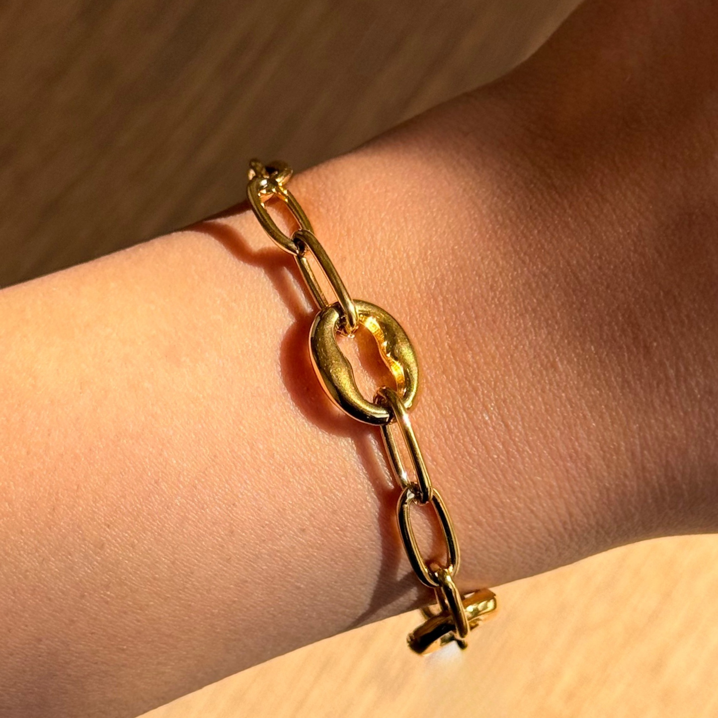 Irregular Oval Golden Bracelet