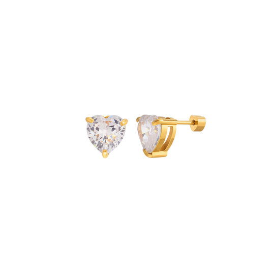 Heart Zir Golden Studs