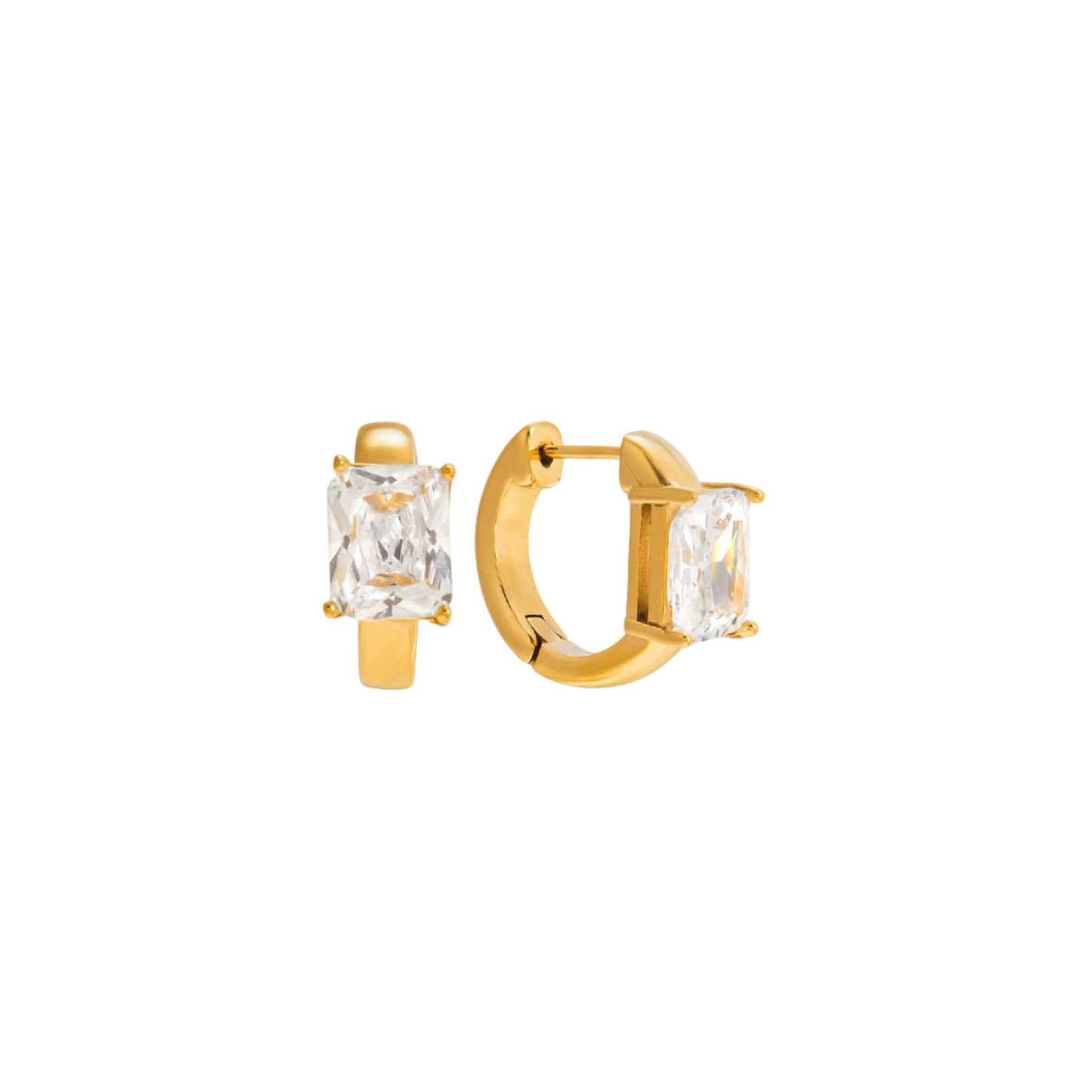 Golden Hoops Rectangle Sarah