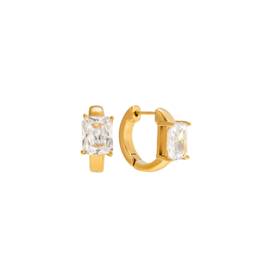Golden Hoops Rectangle Sarah