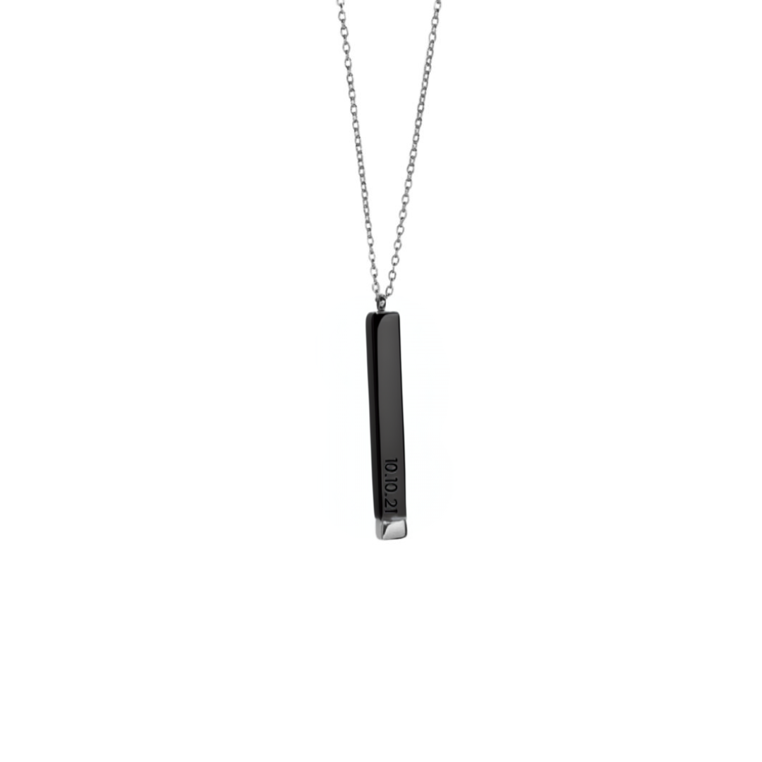 BLACK & SILVER SECRET MESSAGE NECKLACE