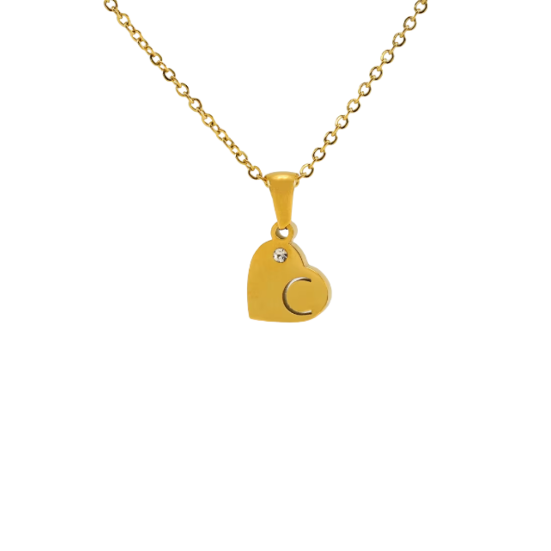 Initial heart golden necklace