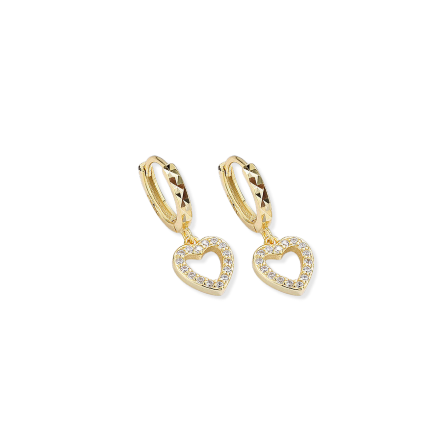 Heart Golden Hoops