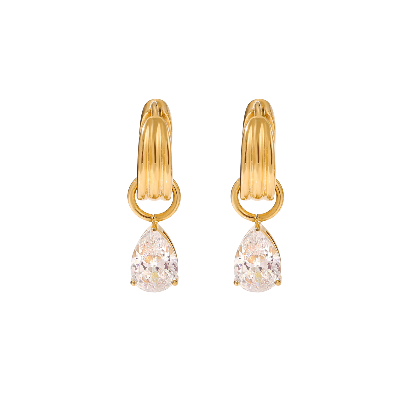 Golden Drop Hoops