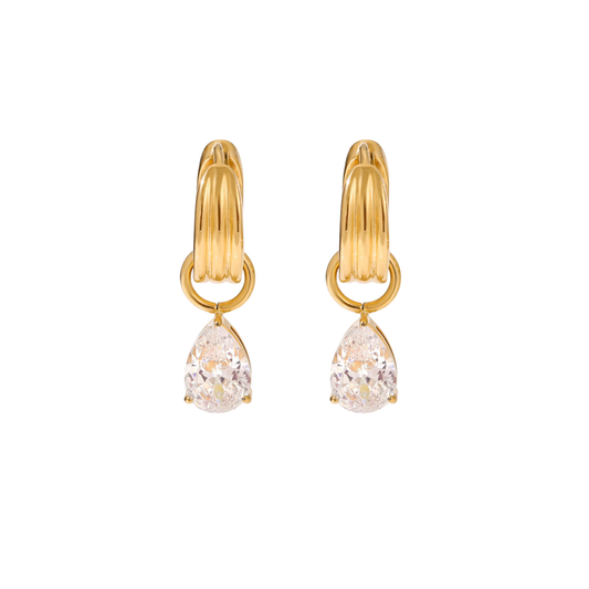 Golden Drop Hoops