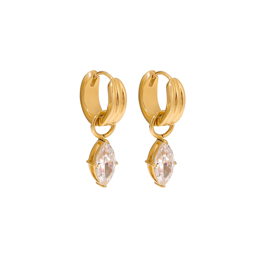 Gold Diamond Hoops