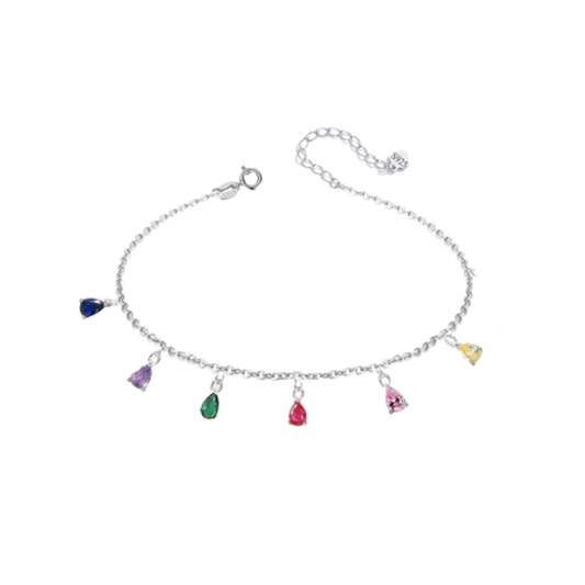 Silver Rainbow Charm Bracelet