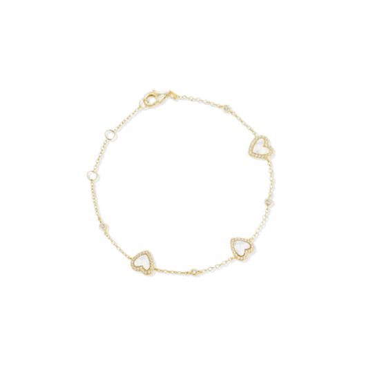 Heart Mother Pearl White Bracelt