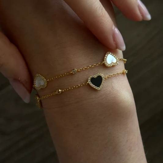 Heart Mother Pearl White Bracelt