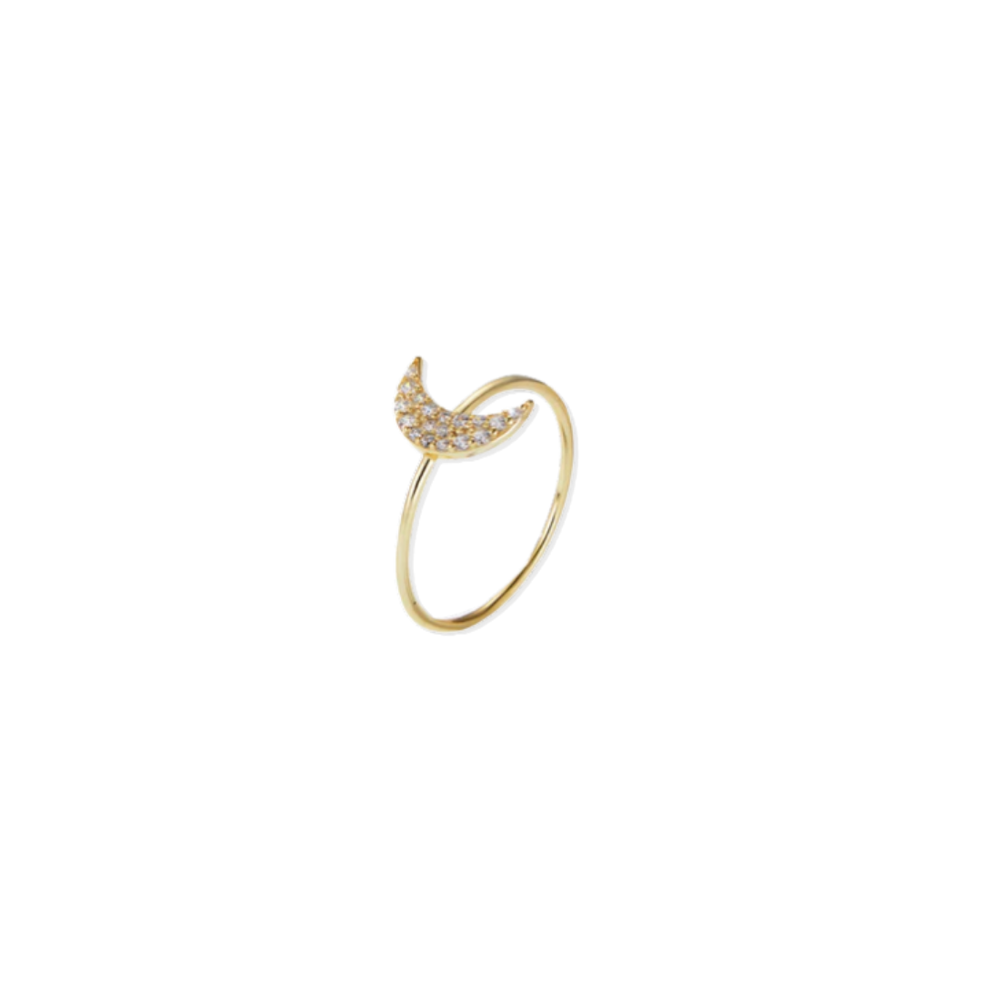 Cresent Moon Gold Ring
