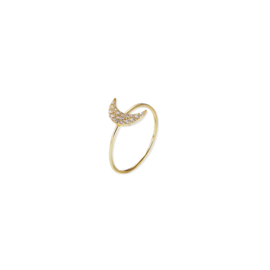 Cresent Moon Gold Ring