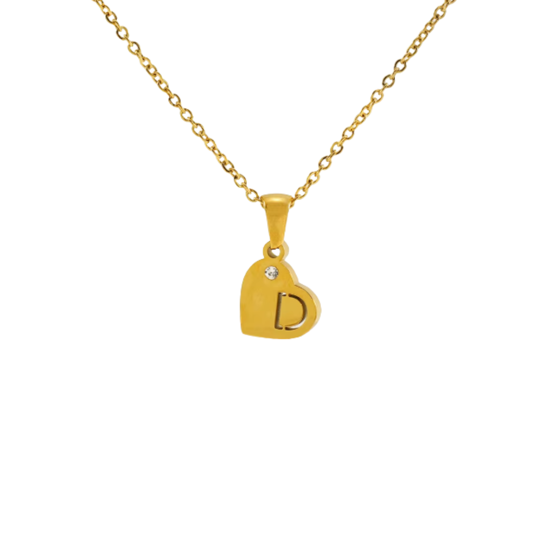 Initial heart golden necklace