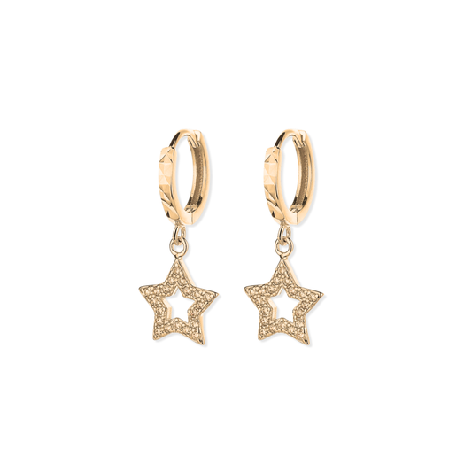 Spark Star Golden Hoops