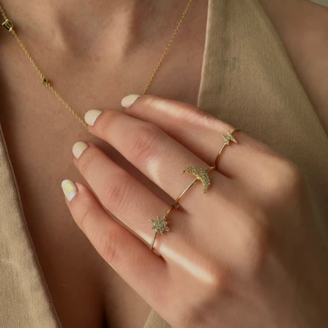 Cresent Moon Gold Ring