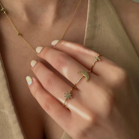 Cresent Moon Gold Ring