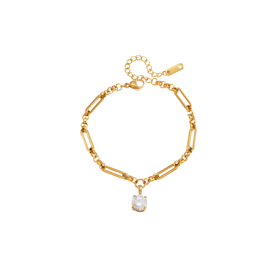 Golden Bracelet Figaro Circle