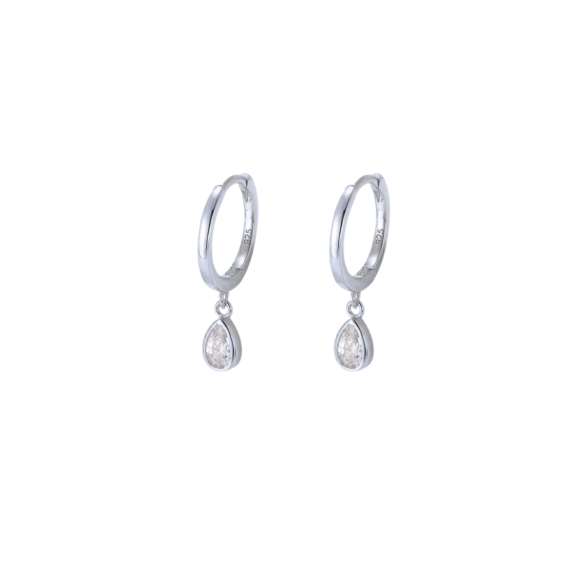 Silver Hoops Drop Nuria