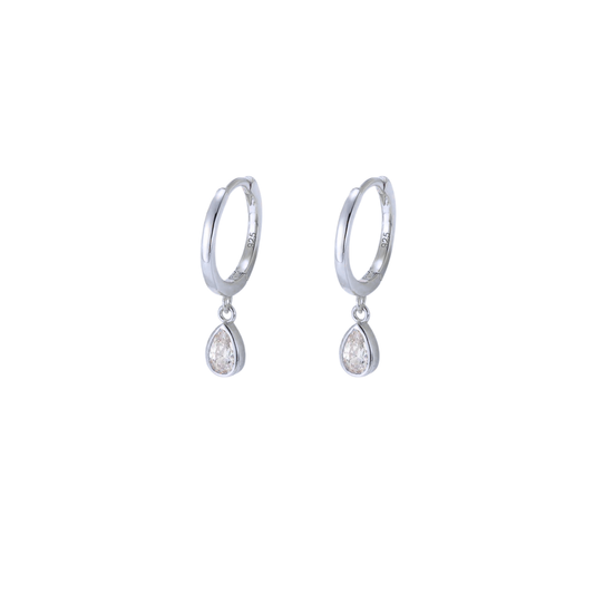 Silver Hoops Drop Nuria