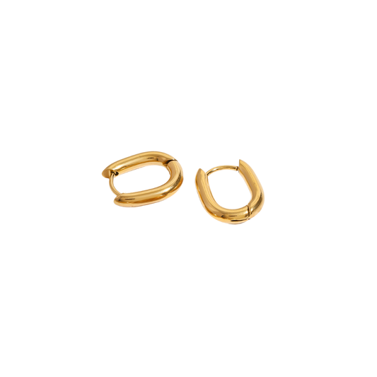 Annie Golden Rectangular Hoops