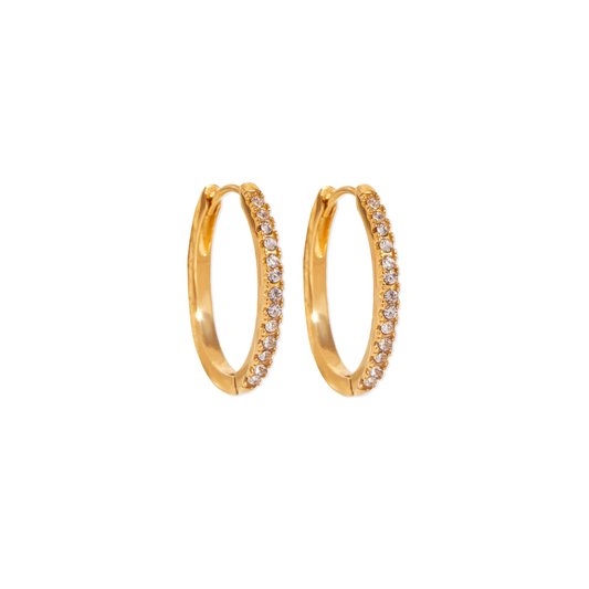 Spark Oval Golden Hoops