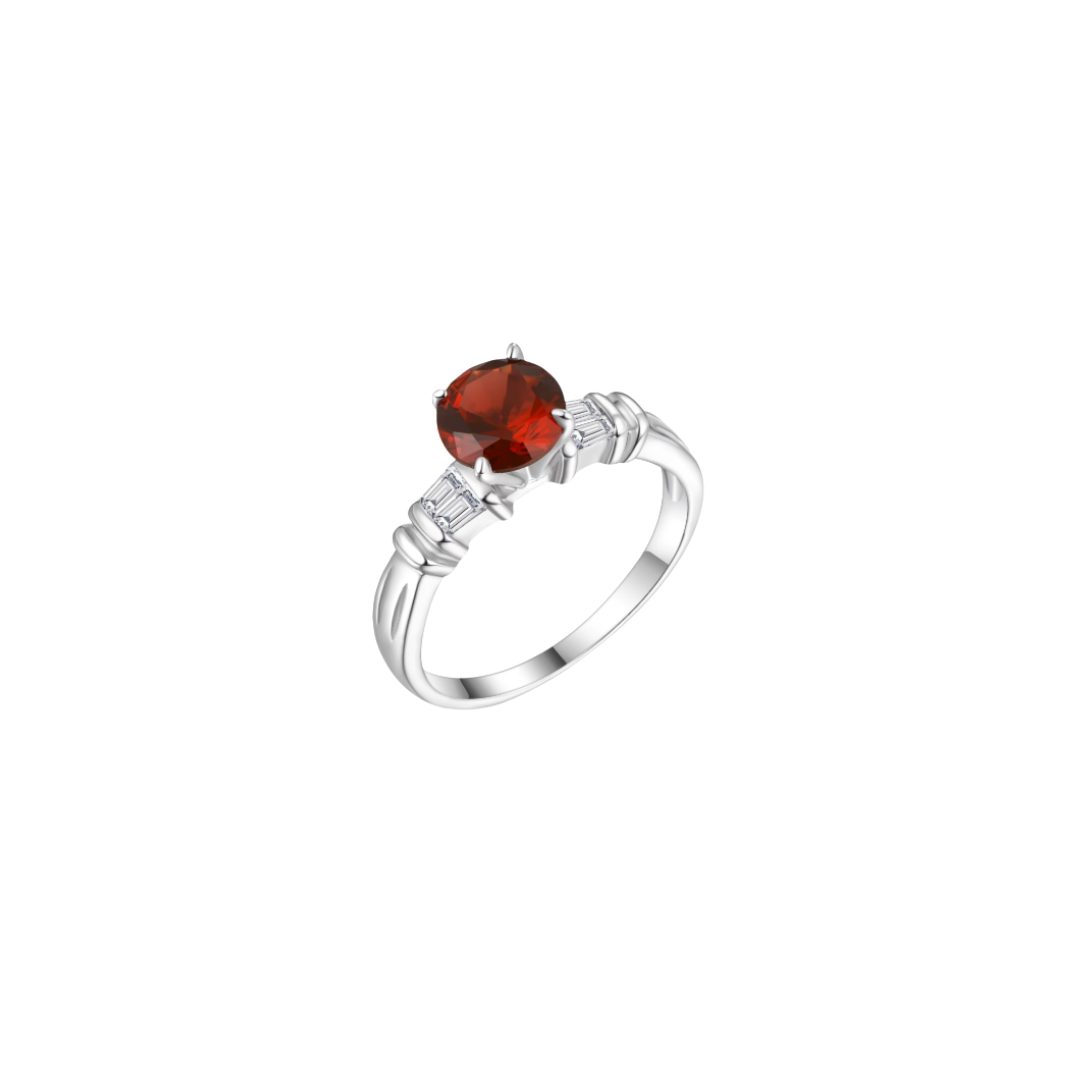 Laura red silver ring