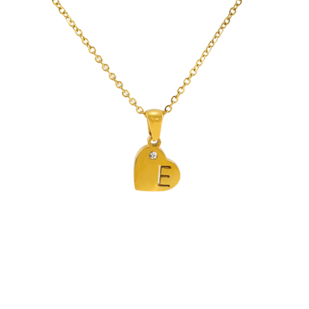 Initial heart golden necklace