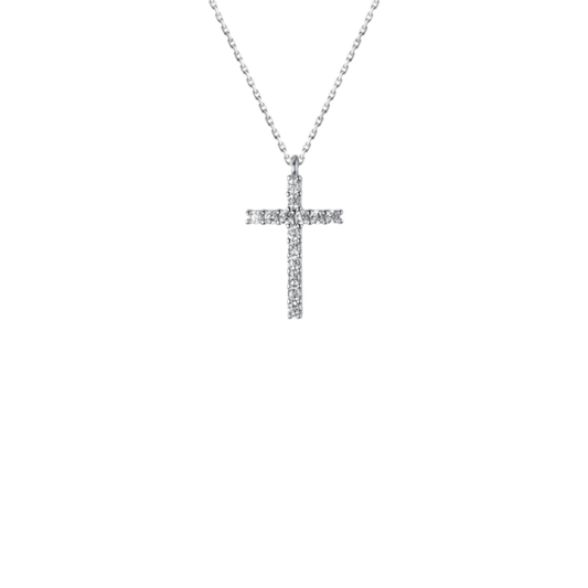 Silver Necklace Cross Stella