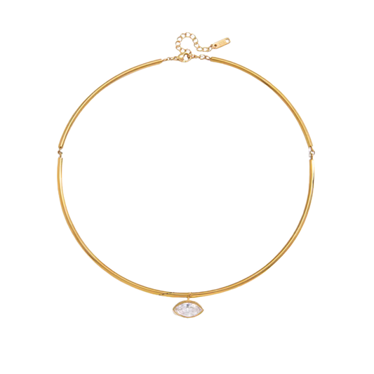 Oval Zircon Gem Necklace