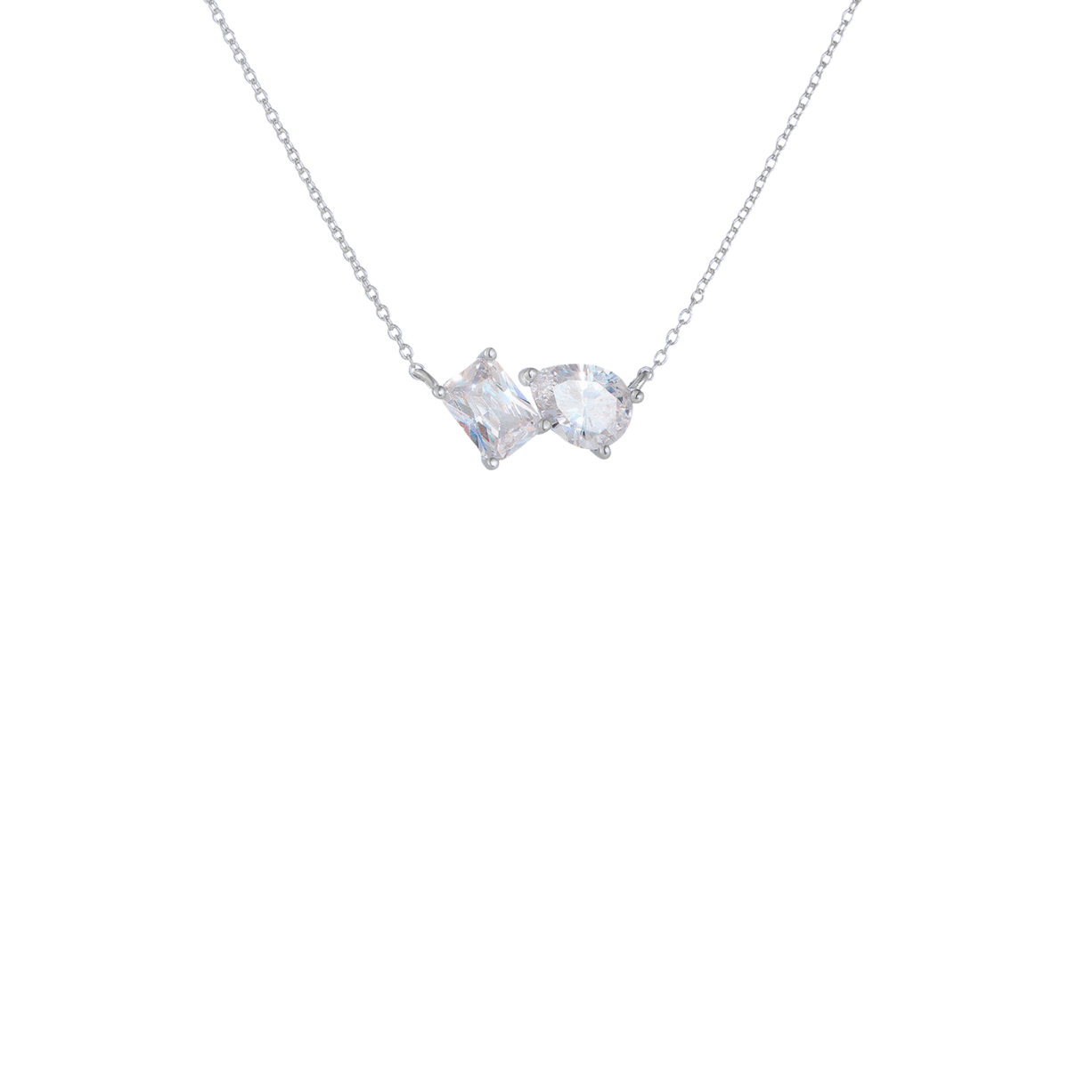 Silver Geometric Isabella Necklace