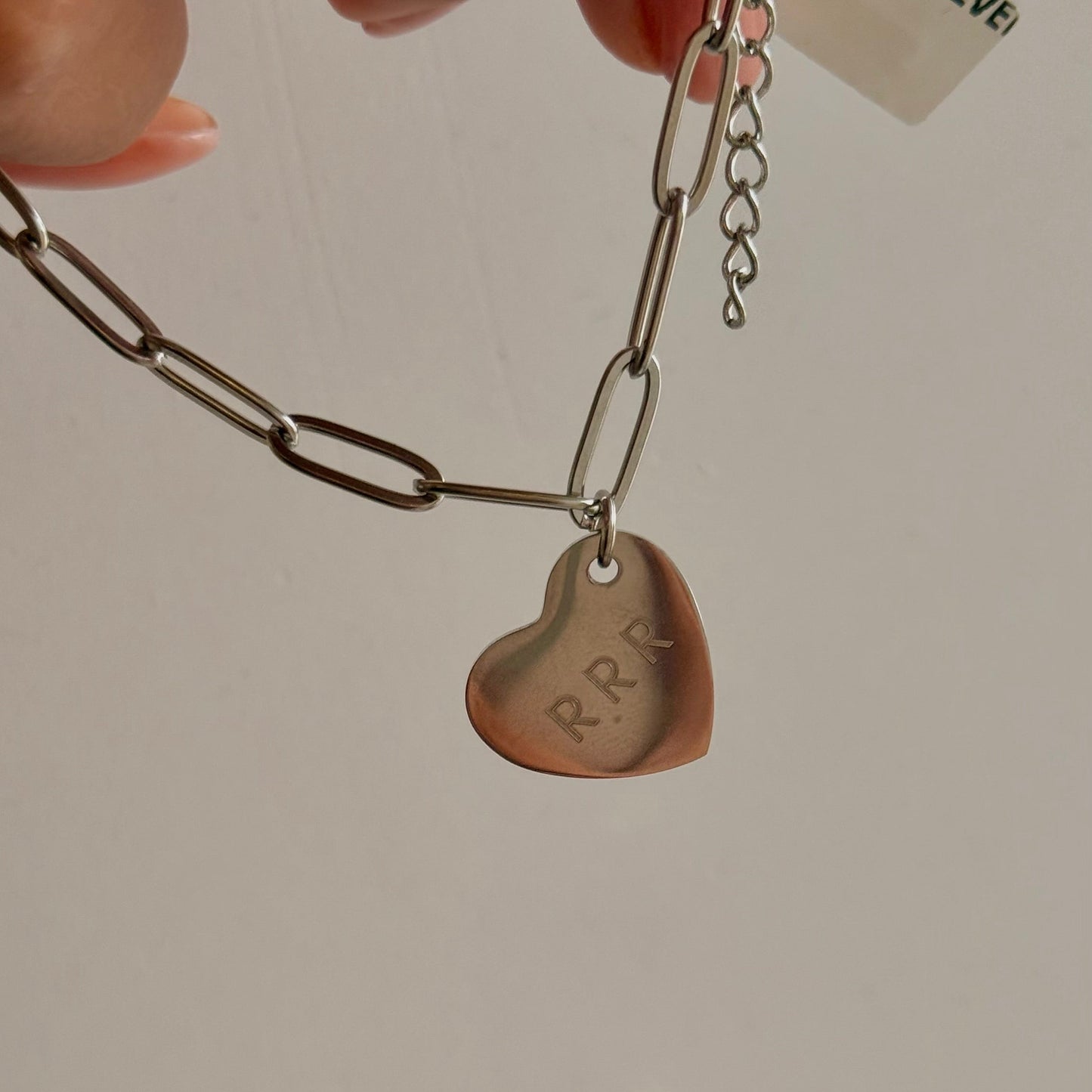 Links Heart Silver Engravable Bracelet