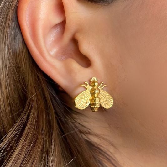 Golden bee earrings