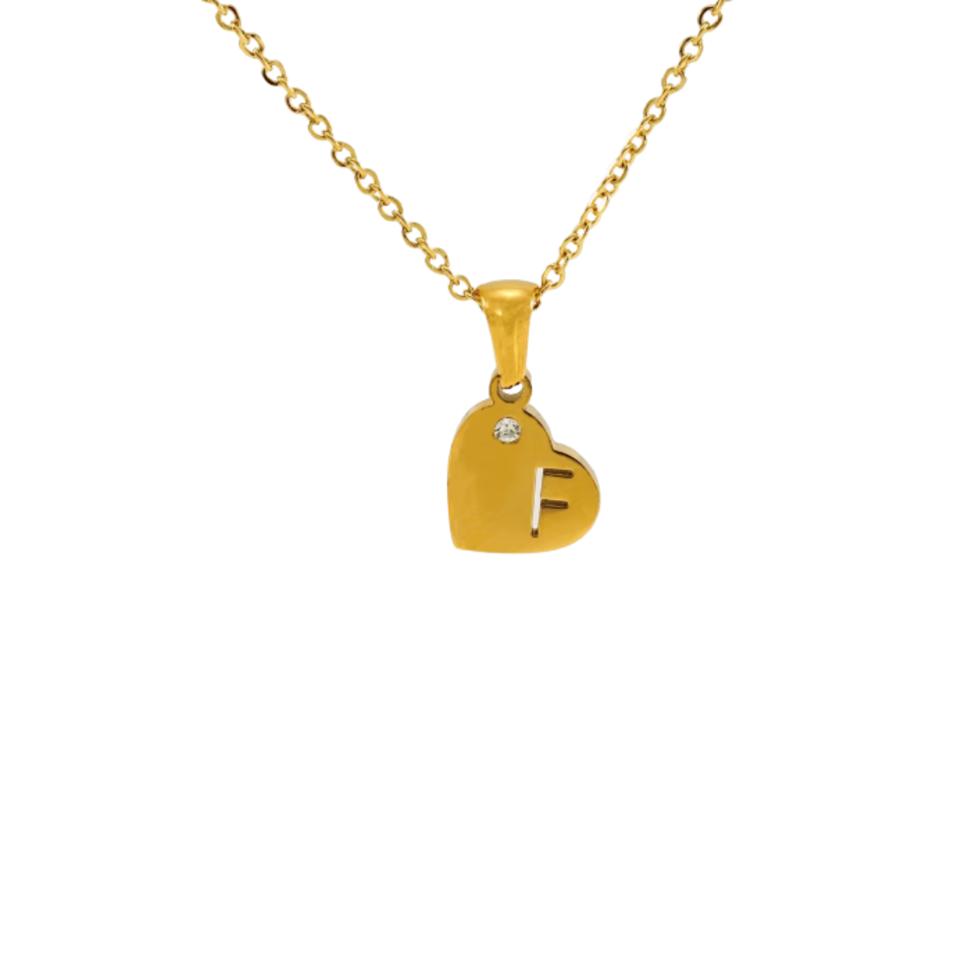Initial heart golden necklace