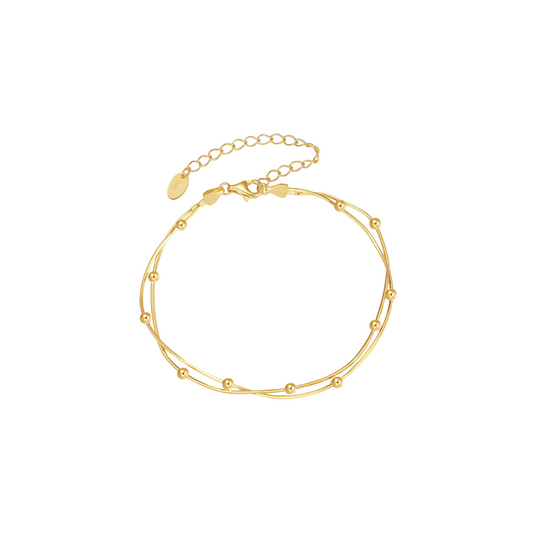 Golden Double-Bead Bracelet