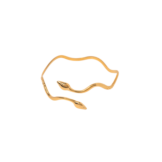 Golden snake bracelet cuff
