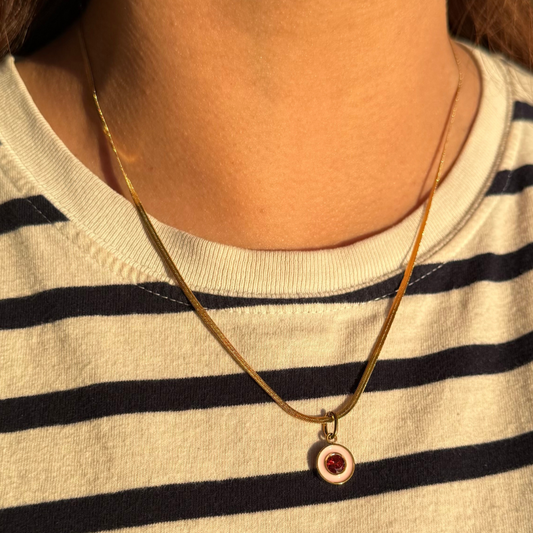 Snake Eye Golden Heart Necklace