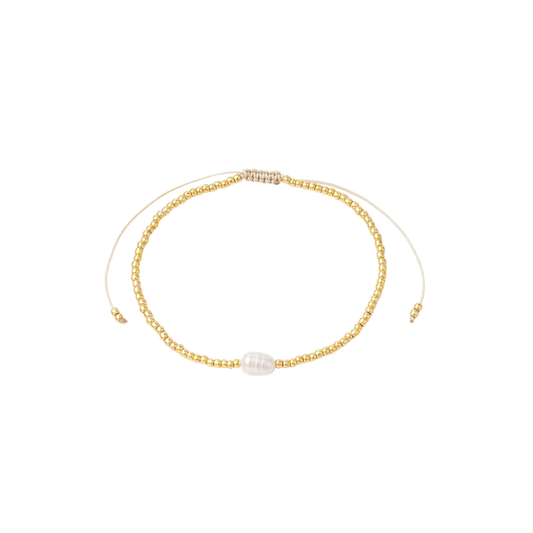 Golden Dots Pearl Bracelet