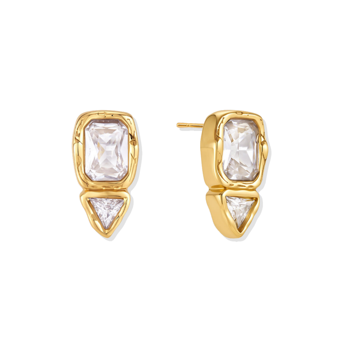 Cindy Bezel Golden Earrings