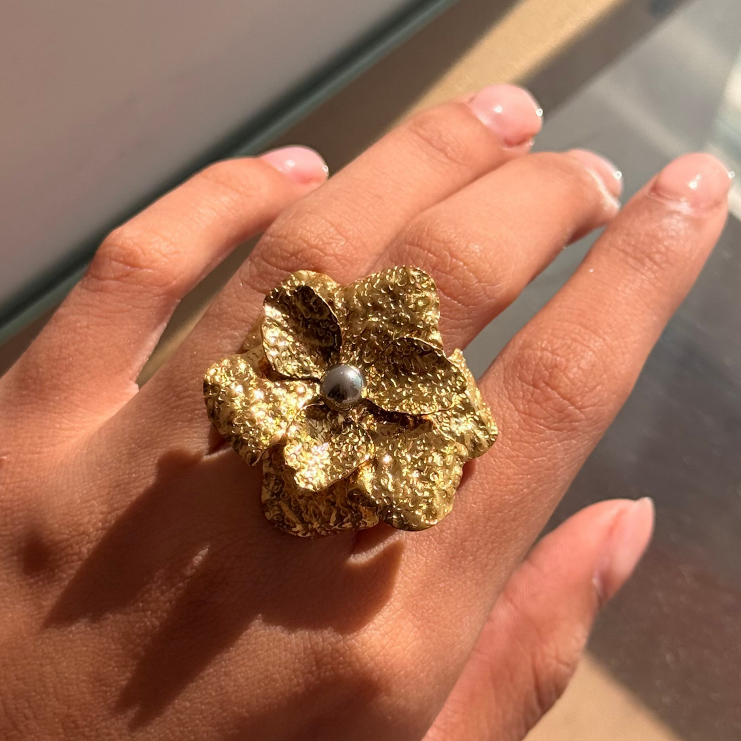 Texture Flower Ring